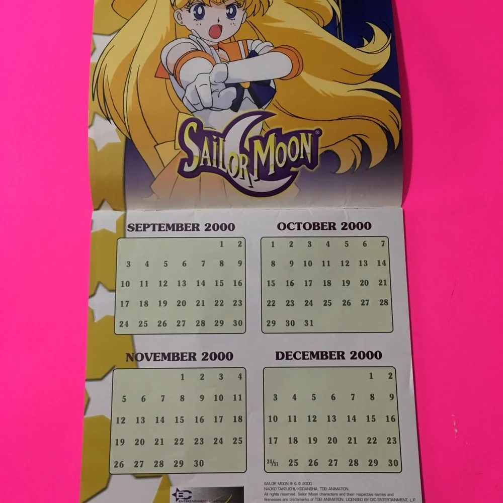 Sailor Moon Calendar 2001 Great Condition